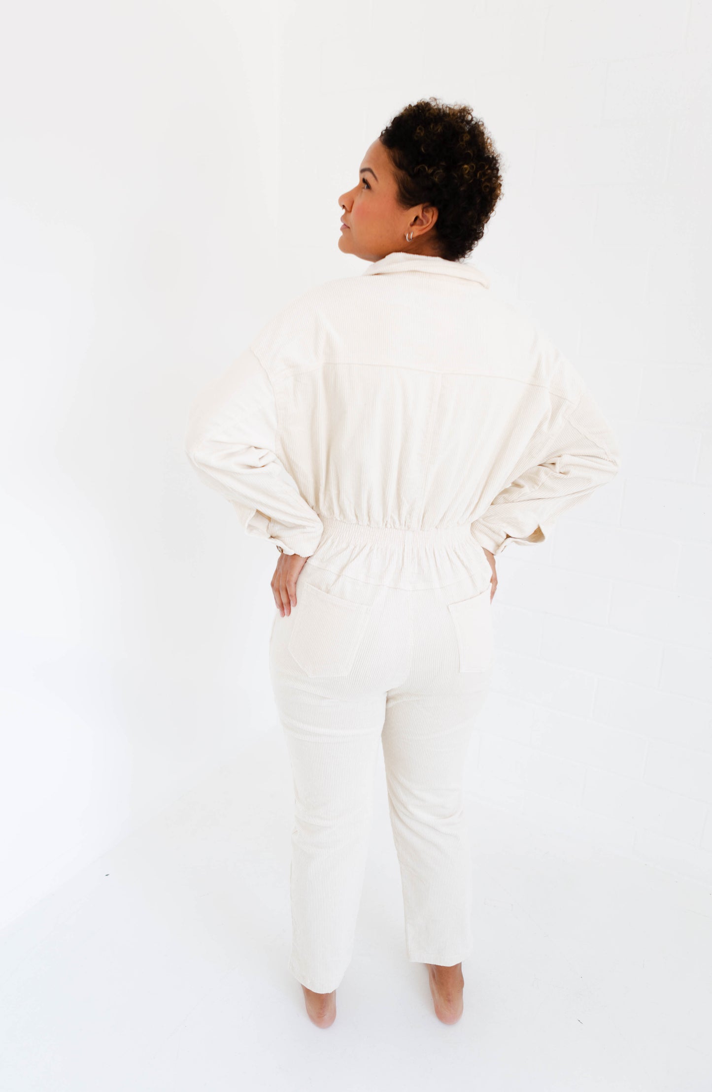 Cream Utility Jumpsuit