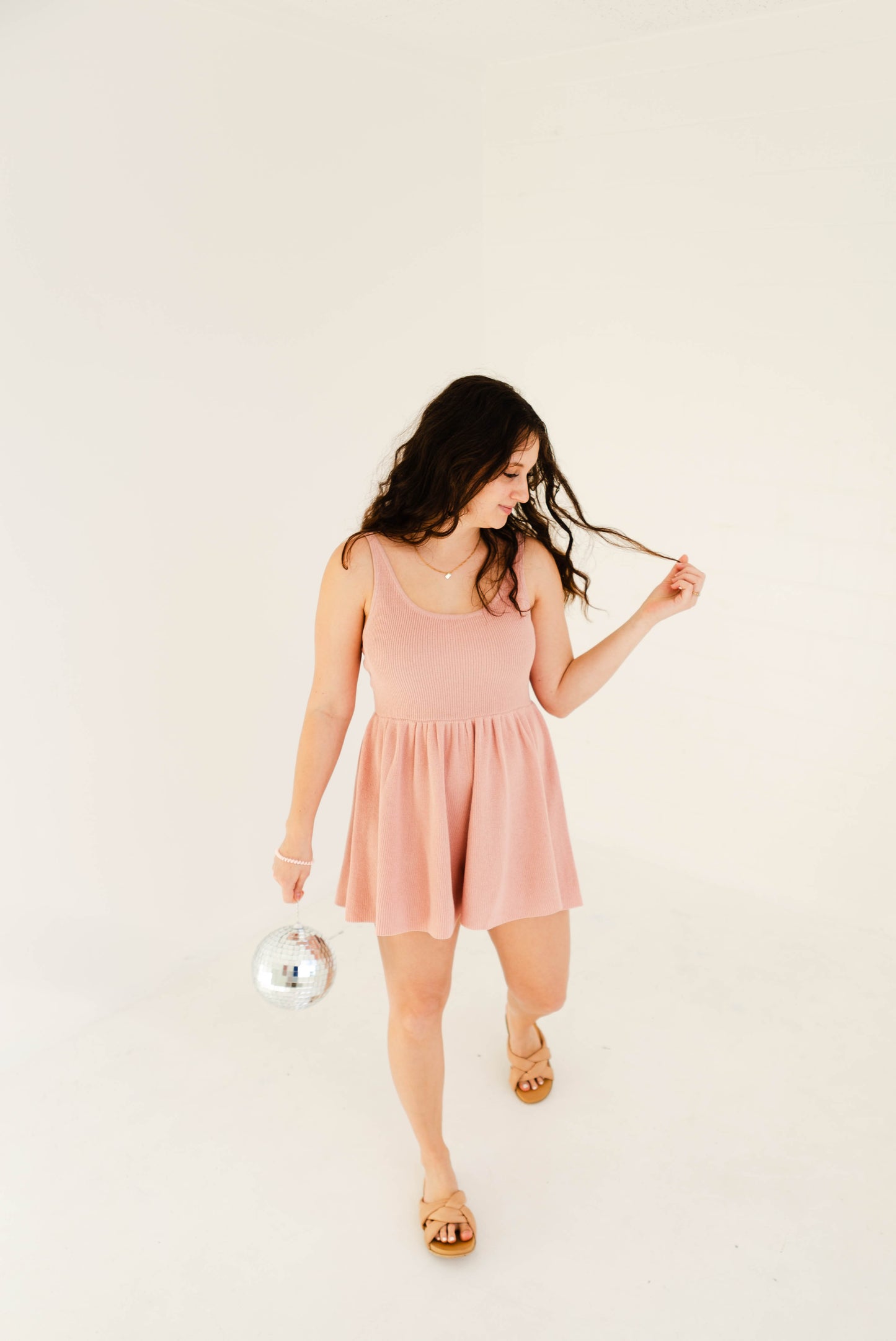 Dusty Pink Ribbed Romper