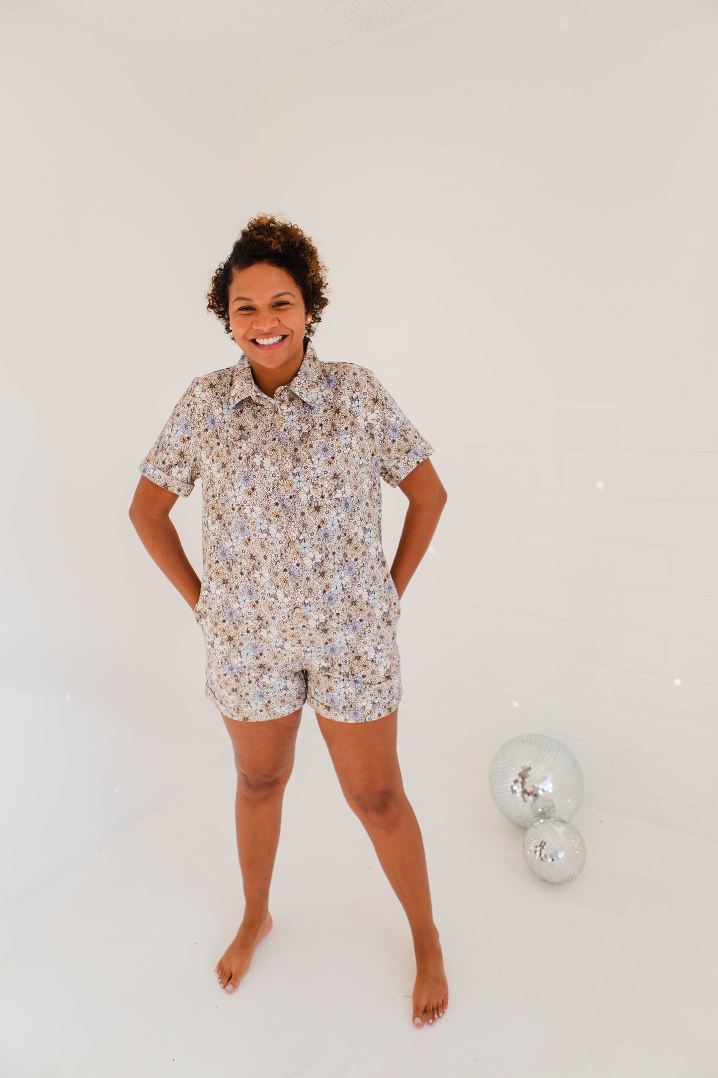 Blue Floral Romper
