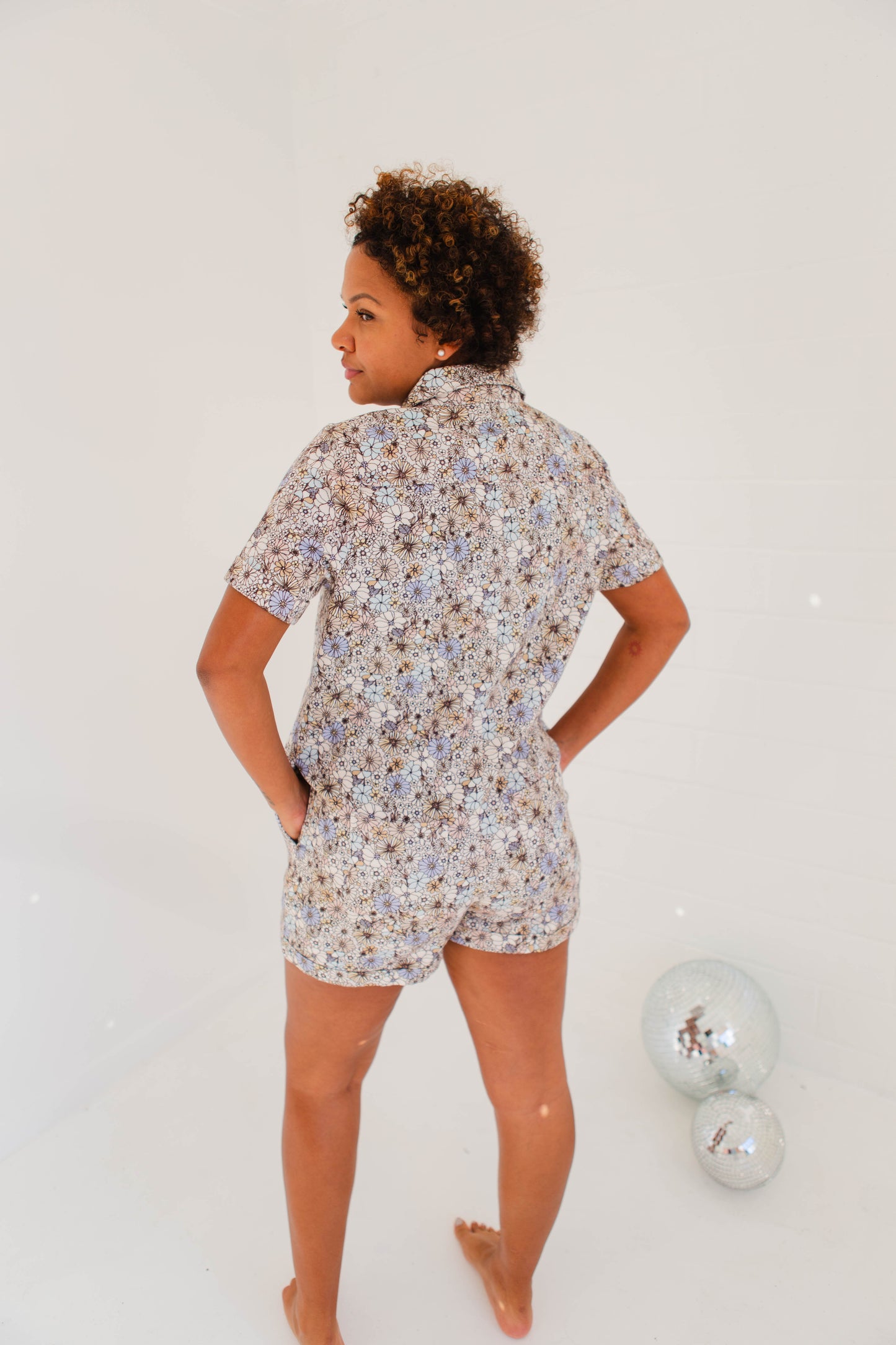Blue Floral Romper