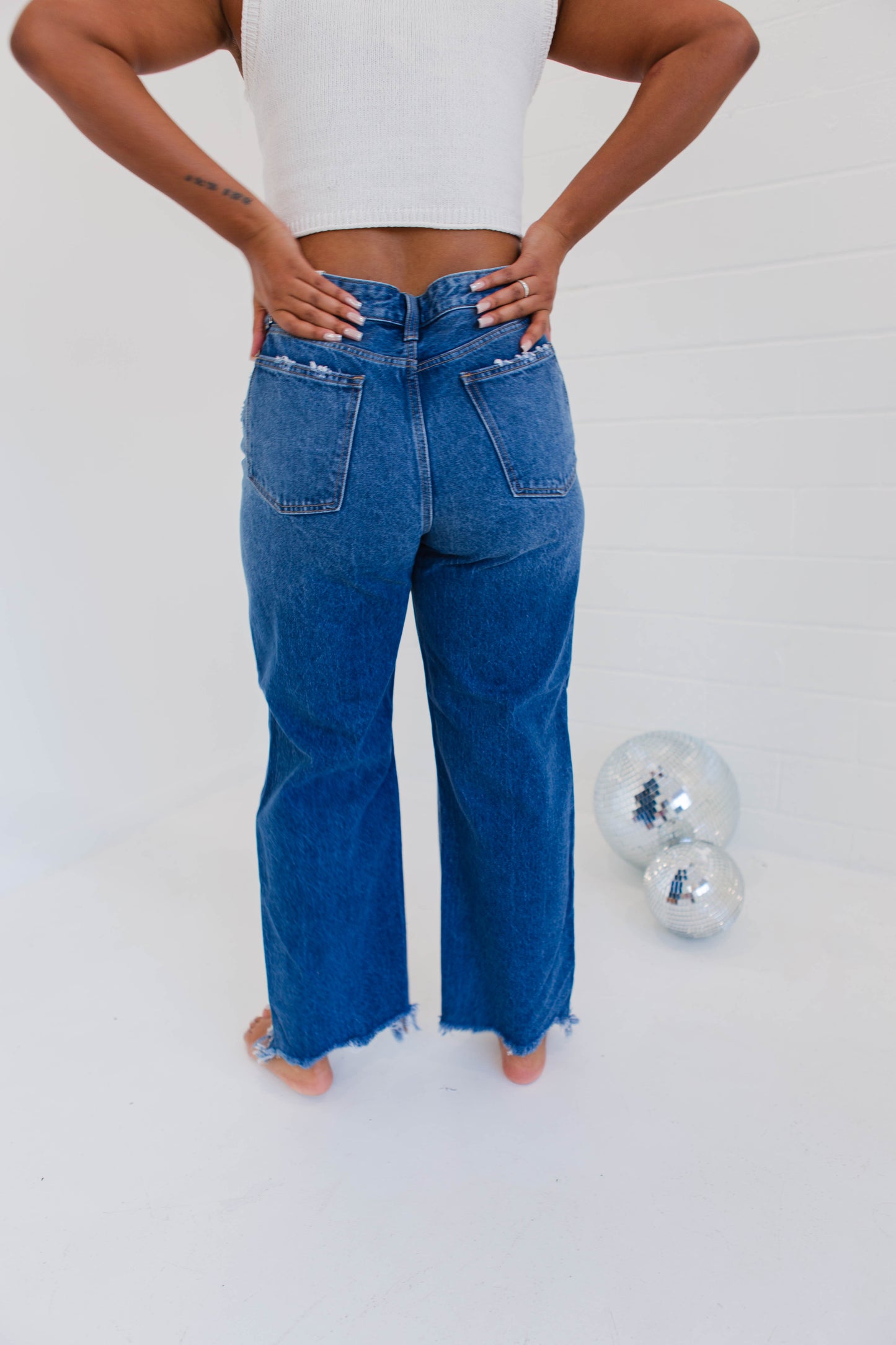 High Rise Straight Cropped Denim