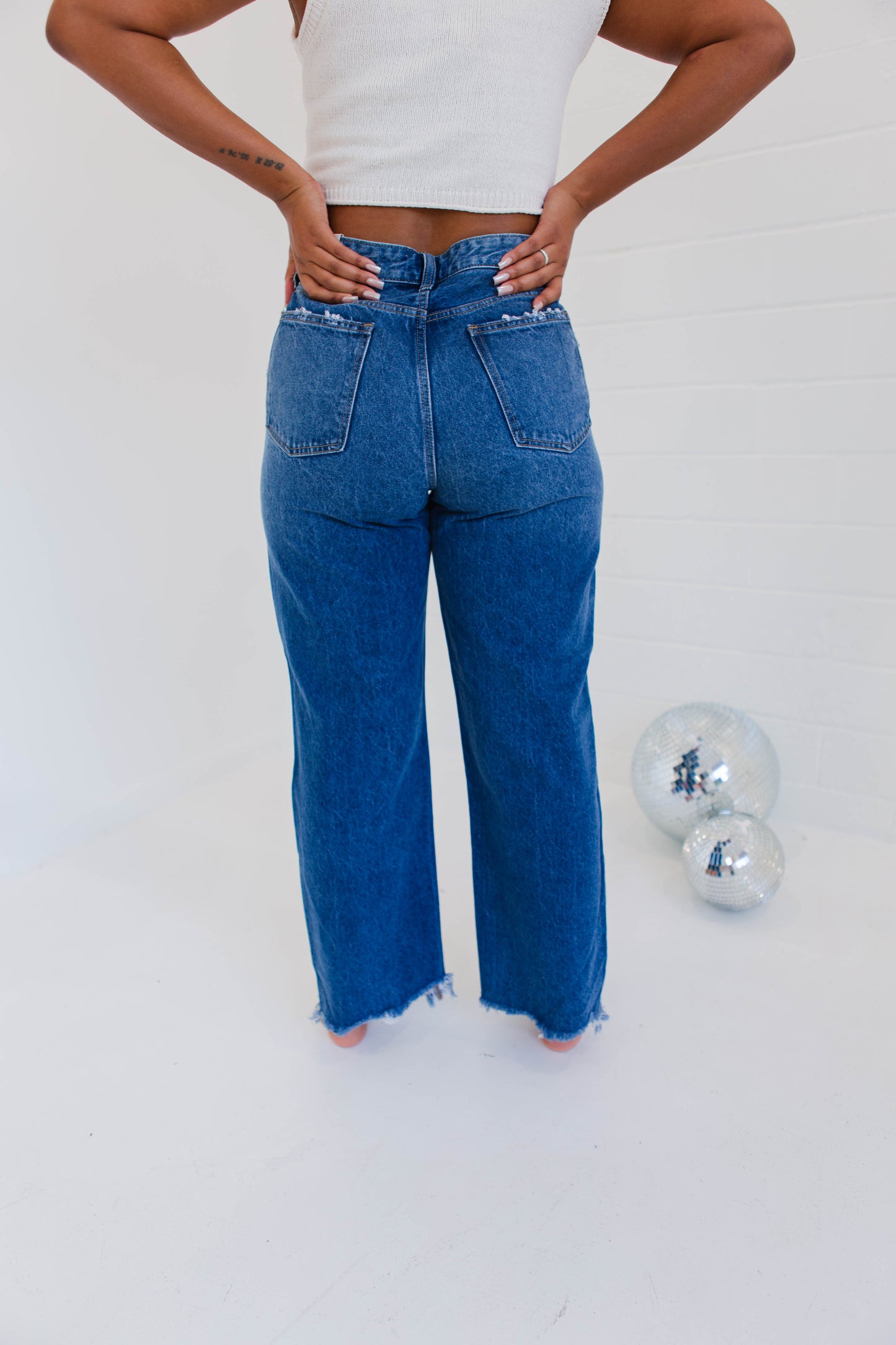 High Rise Straight Cropped Denim