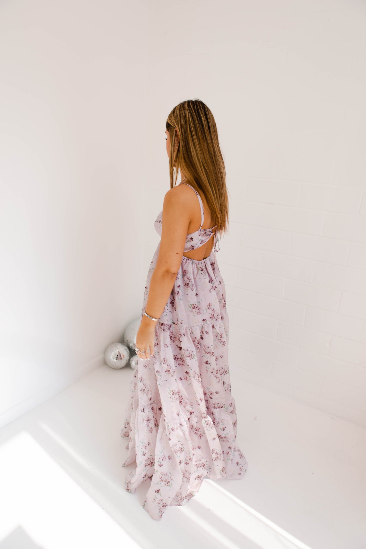 Cherry Blossom And Stain Sheen Maxi Dress
