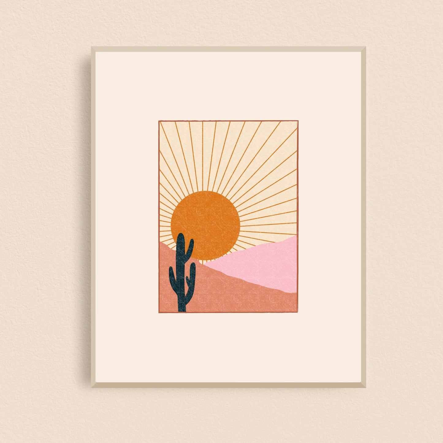 Cactus Desert Sun Art Print