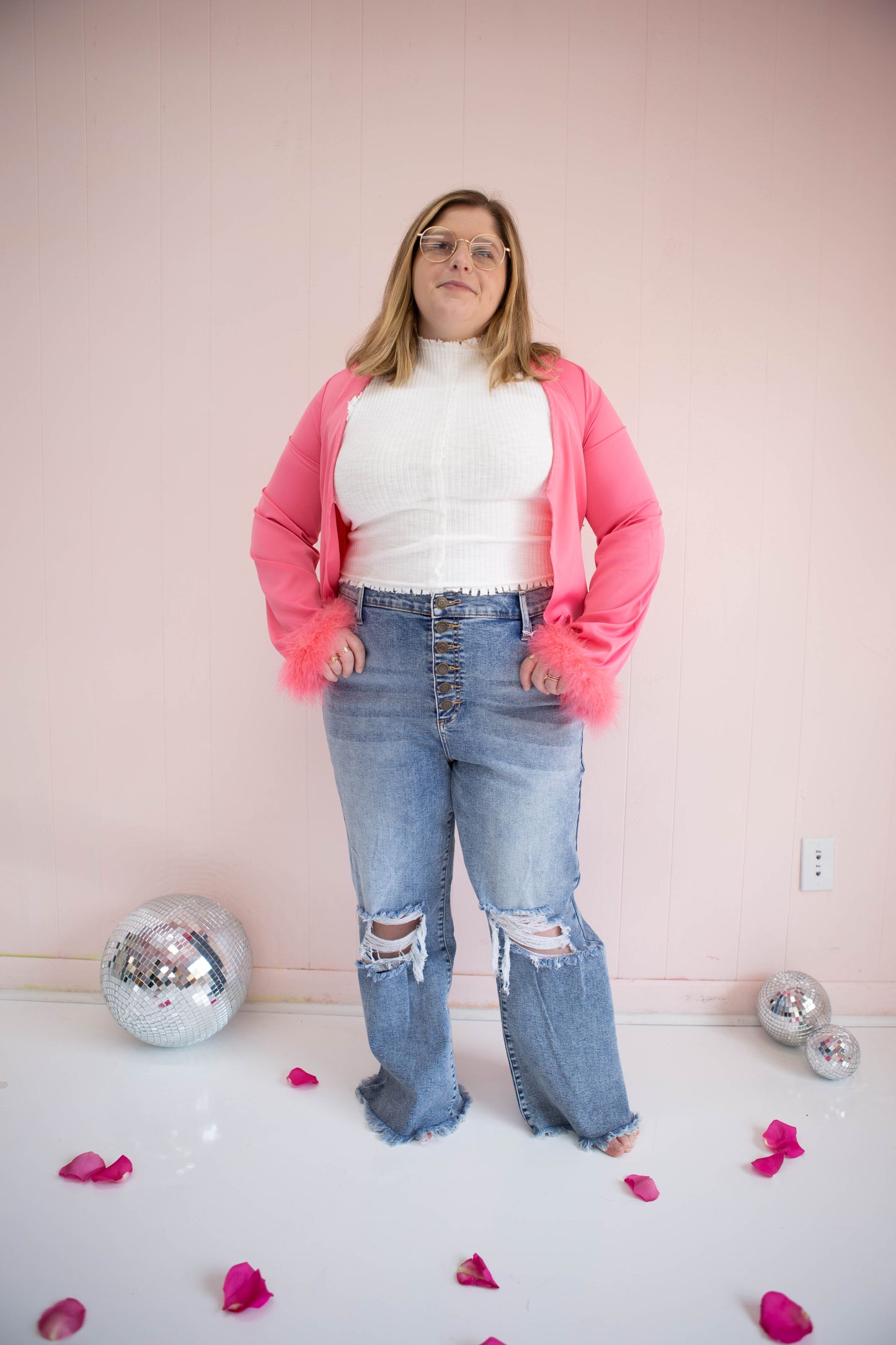 Hot Pink Feather Cardigan