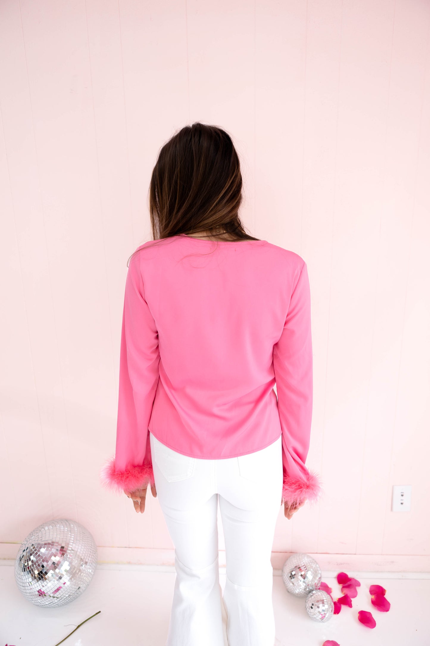 Hot Pink Feather Cardigan