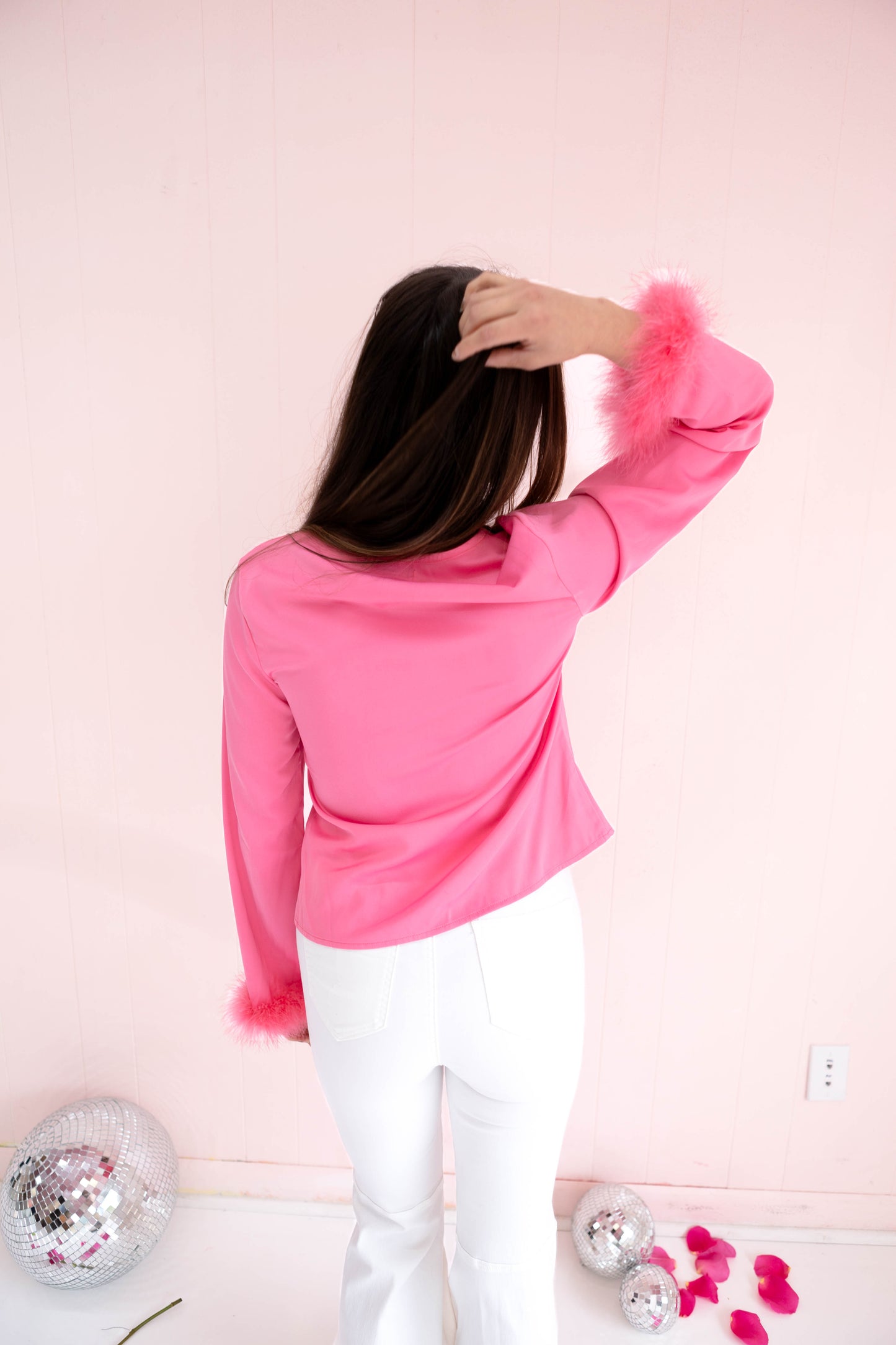 Hot Pink Feather Cardigan