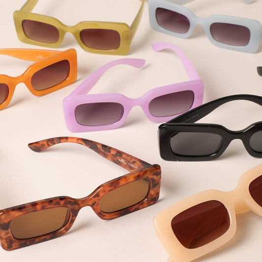 Women's Bold Rectangular Shape Sunglasses