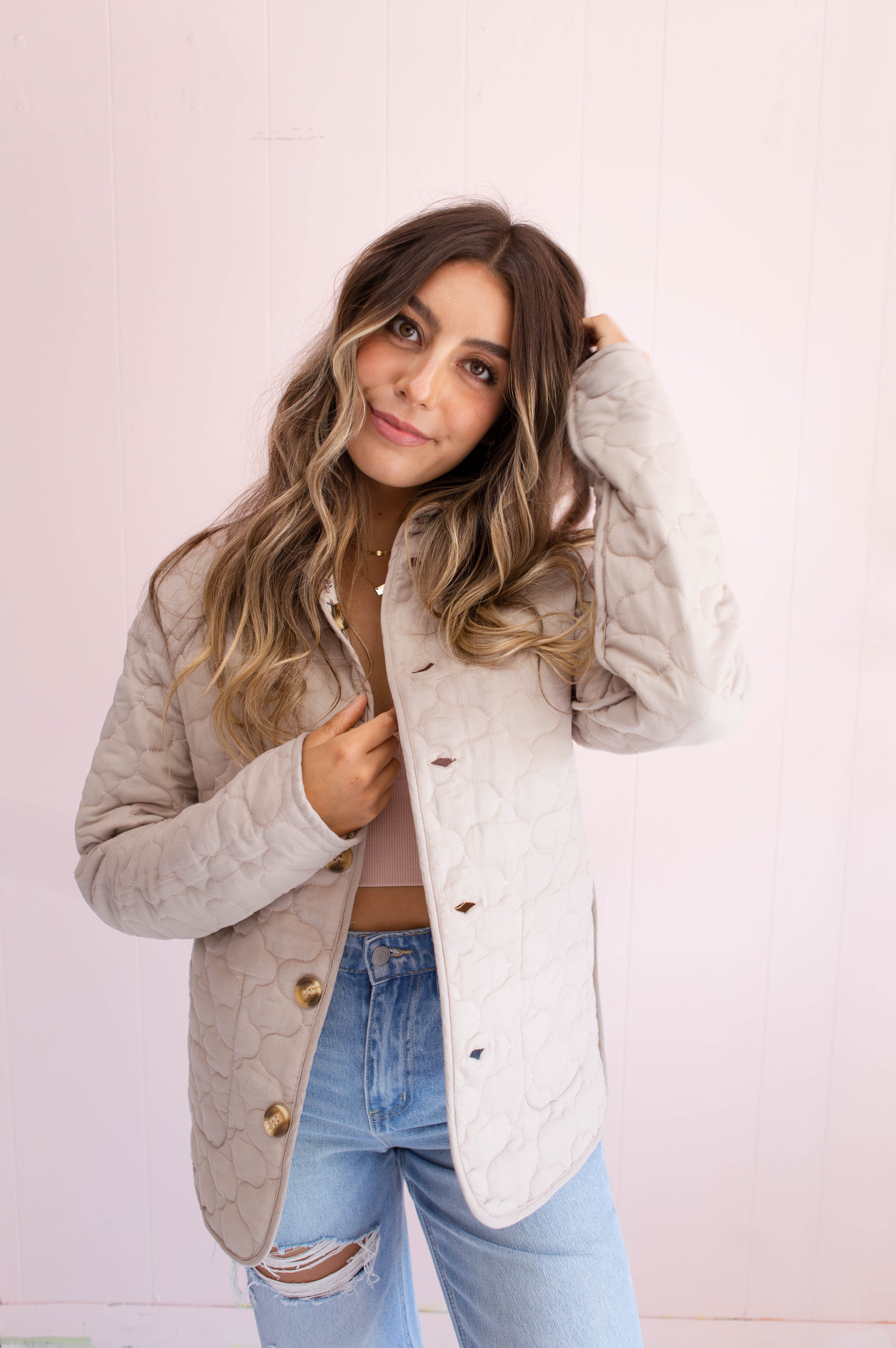 Floral Printed Lightweight Quilted Jacket – Wildflower Threads