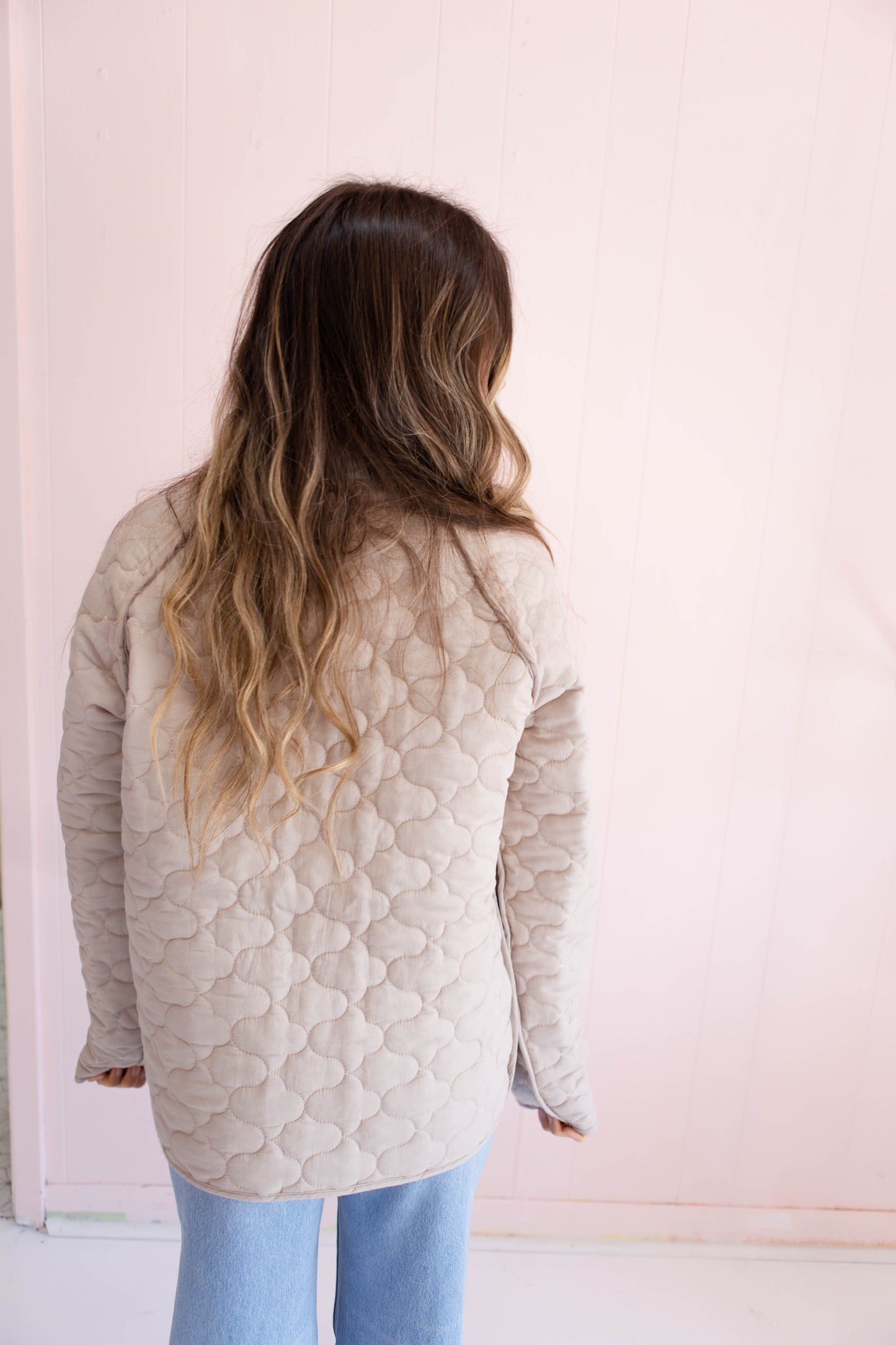 Floral Printed Lightweight Quilted Jacket